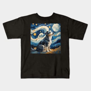 Welsh Corgi In Starry Night Kids T-Shirt